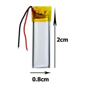 باتری لیتیوم پلیمر با ظرفیت 100mAh سایز 400820