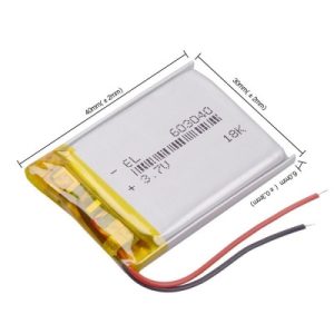 باتری لیتیوم پلیمر با ظرفیت 600mAh سایز 603040